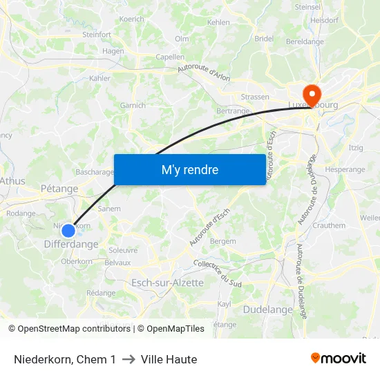 Niederkorn, Chem 1 to Ville Haute map