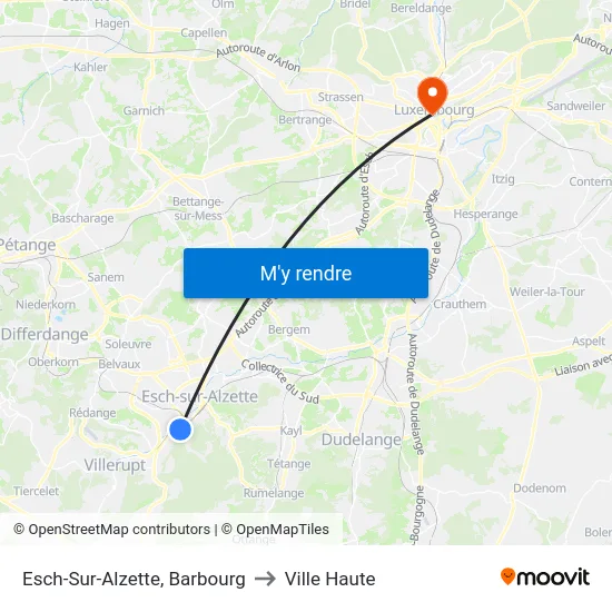 Esch-Sur-Alzette, Barbourg to Ville Haute map