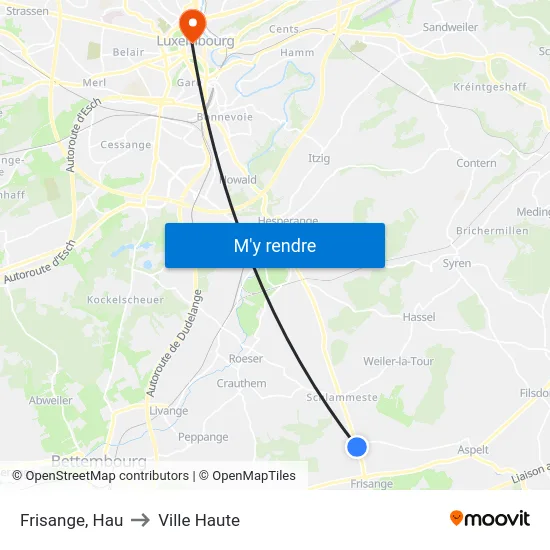 Frisange, Hau to Ville Haute map