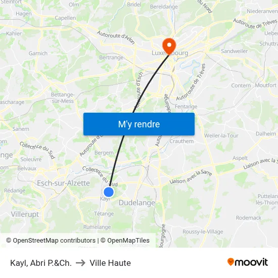 Kayl, Abri P.&Ch. to Ville Haute map