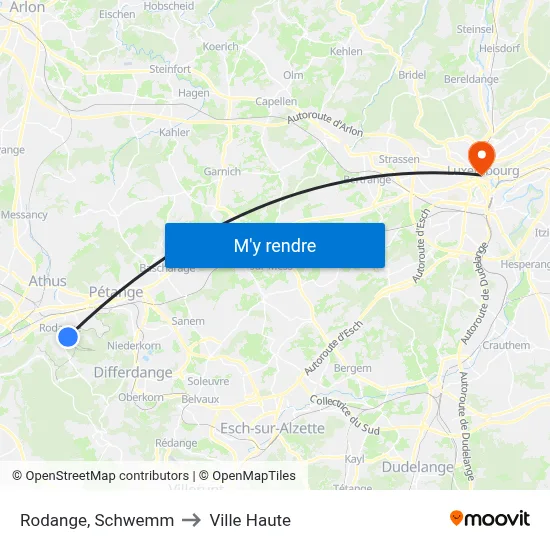 Rodange, Schwemm to Ville Haute map