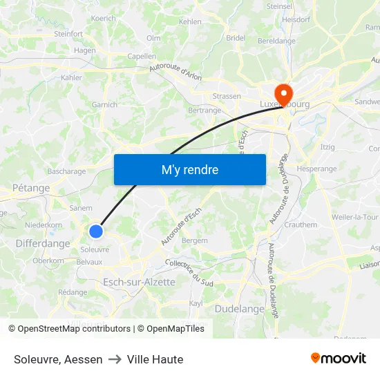 Soleuvre, Aessen to Ville Haute map
