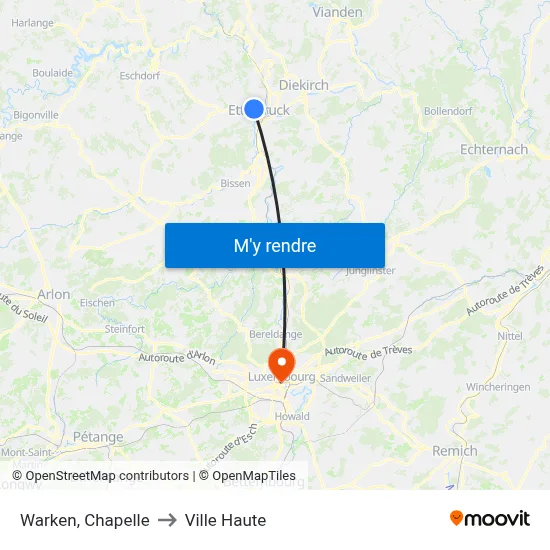 Warken, Chapelle to Ville Haute map