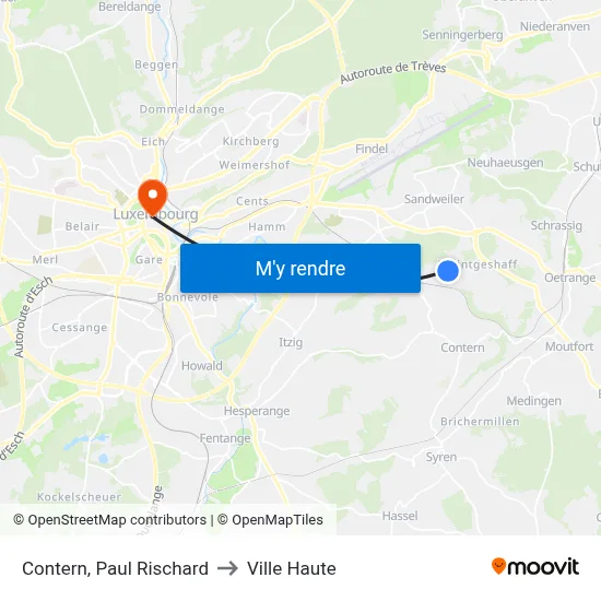 Contern, Paul Rischard to Ville Haute map