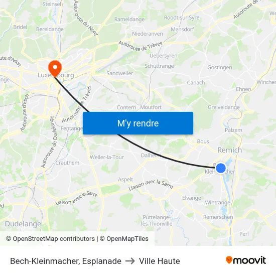 Bech-Kleinmacher, Esplanade to Ville Haute map