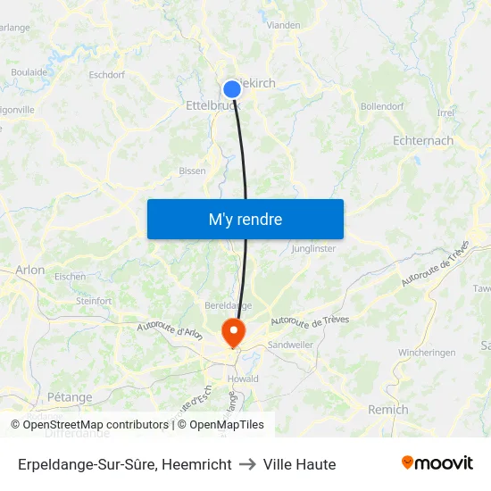 Erpeldange-Sur-Sûre, Heemricht to Ville Haute map