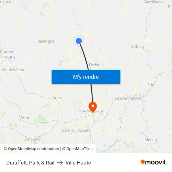 Drauffelt, Park & Rail to Ville Haute map