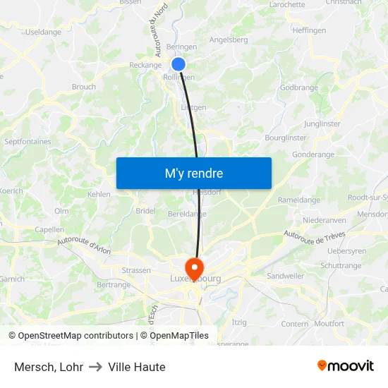 Mersch, Lohr to Ville Haute map
