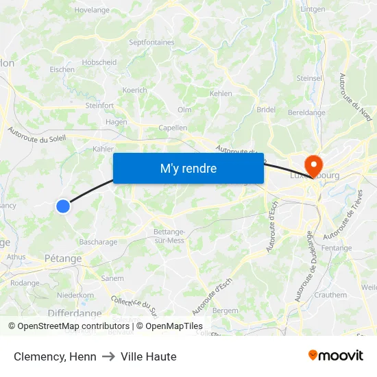 Clemency, Henn to Ville Haute map