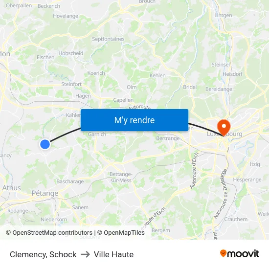 Clemency, Schock to Ville Haute map