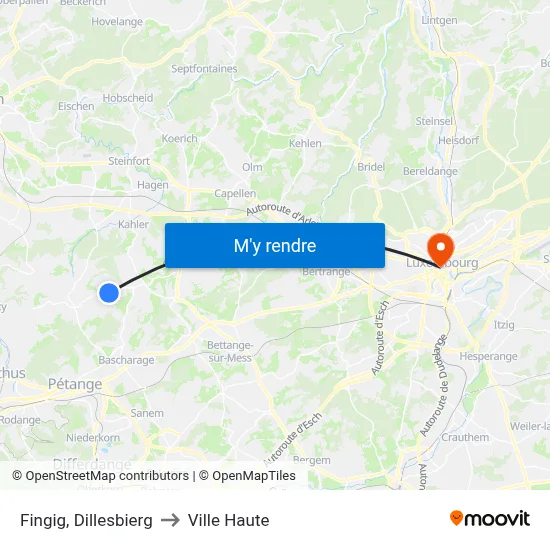 Fingig, Dillesbierg to Ville Haute map