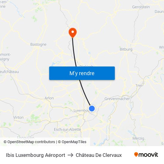 Ibis Luxembourg Aéroport to Château De Clervaux map