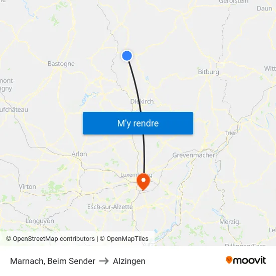 Marnach, Beim Sender to Alzingen map