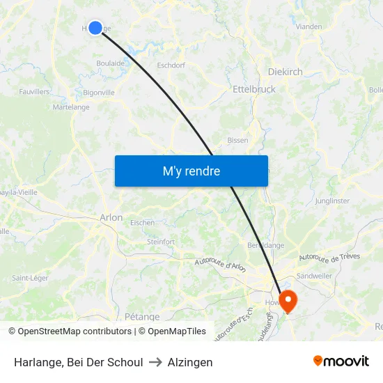 Harlange, Bei Der Schoul to Alzingen map