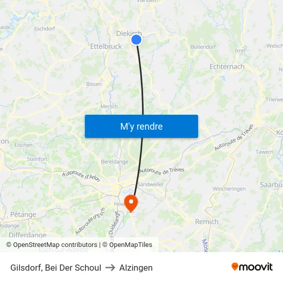 Gilsdorf, Bei Der Schoul to Alzingen map