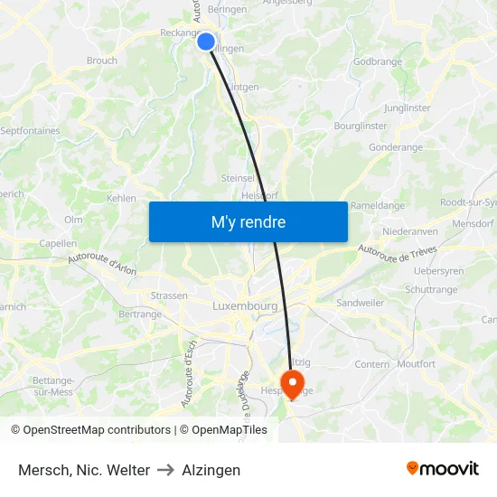 Mersch, Nic. Welter to Alzingen map