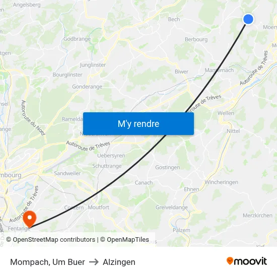 Mompach, Um Buer to Alzingen map