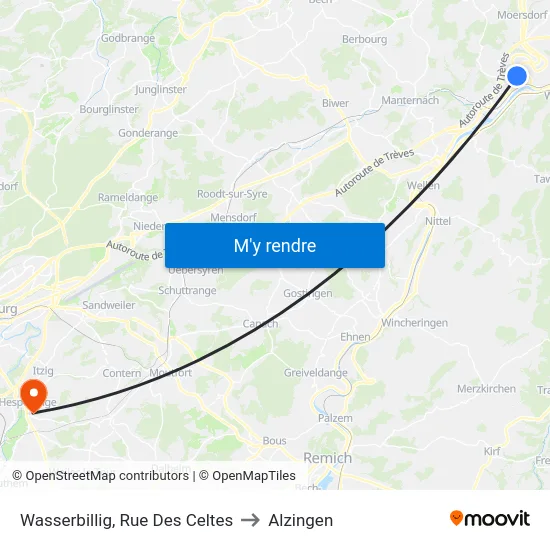 Wasserbillig, Rue Des Celtes to Alzingen map