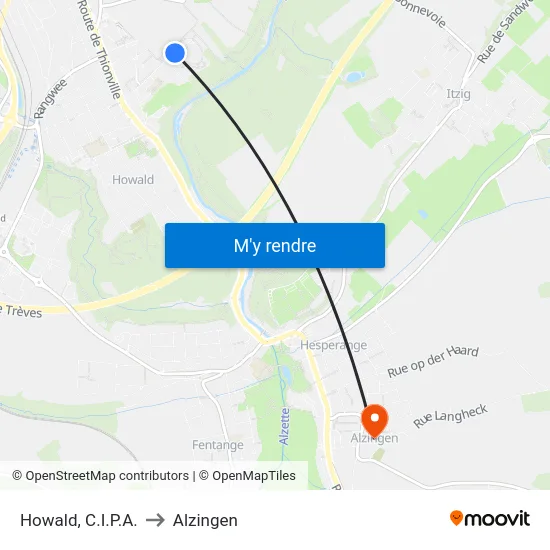 Howald, C.I.P.A. to Alzingen map