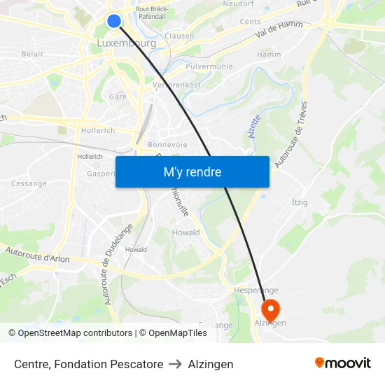 Centre, Fondation Pescatore to Alzingen map