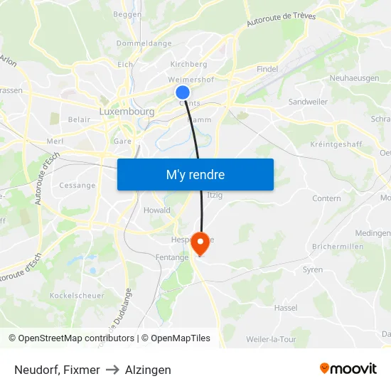 Neudorf, Fixmer to Alzingen map