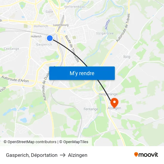 Gasperich, Déportation to Alzingen map