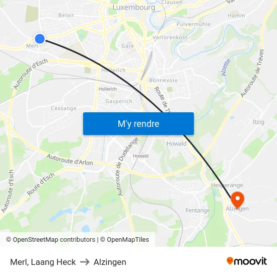 Merl, Laang Heck to Alzingen map