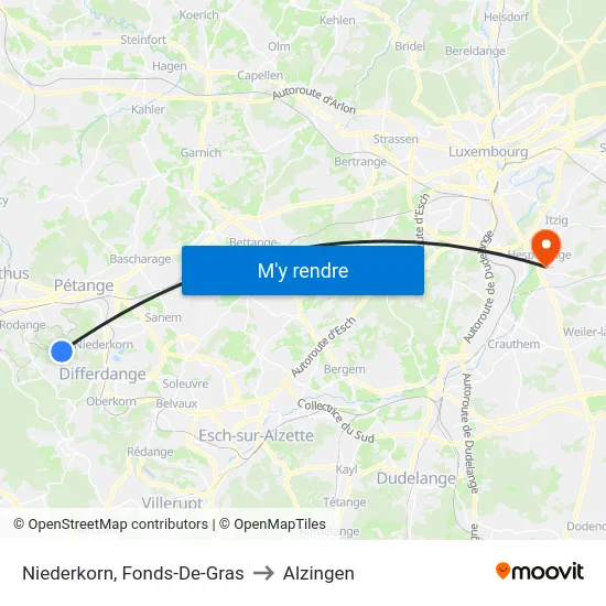 Niederkorn, Fonds-De-Gras to Alzingen map