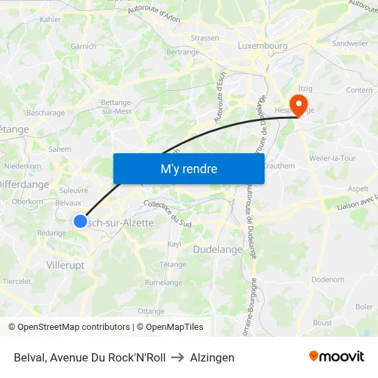 Belval, Avenue Du Rock'N'Roll to Alzingen map