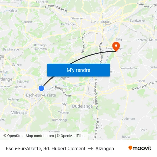 Esch-Sur-Alzette, Bd. Hubert Clement to Alzingen map