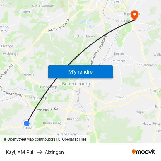 Kayl, AM Pull to Alzingen map