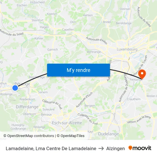 Lamadelaine, Lma Centre De Lamadelaine to Alzingen map