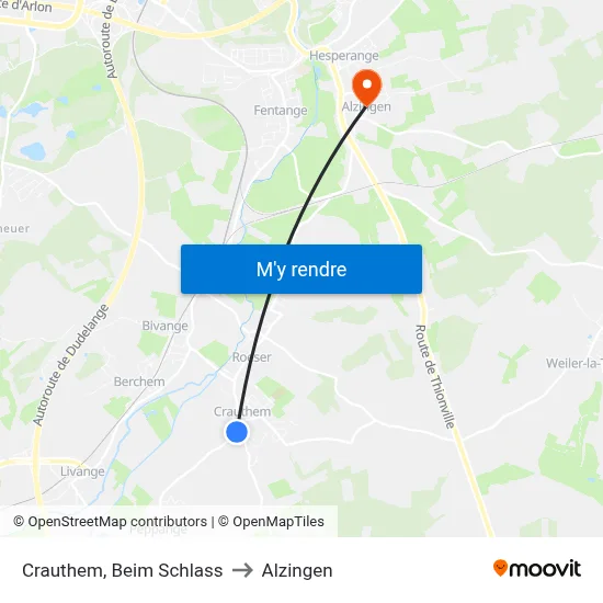 Crauthem, Beim Schlass to Alzingen map