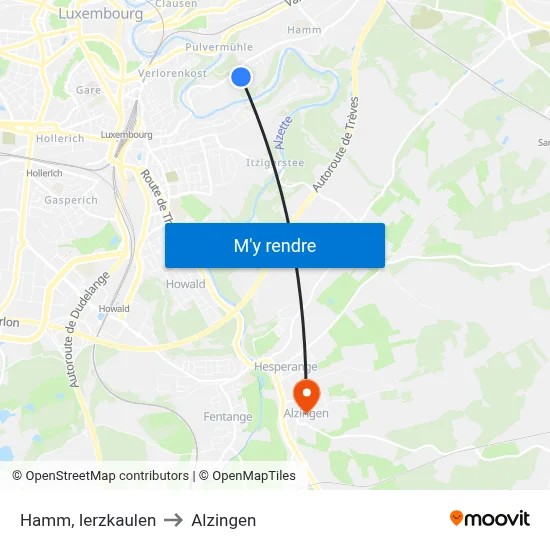 Hamm, Ierzkaulen to Alzingen map
