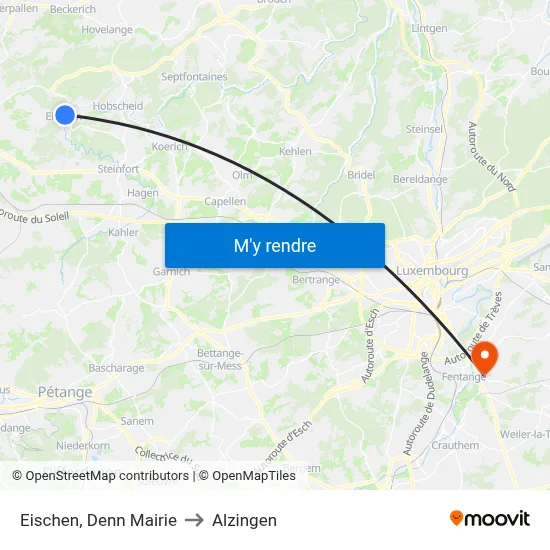 Eischen, Denn Mairie to Alzingen map