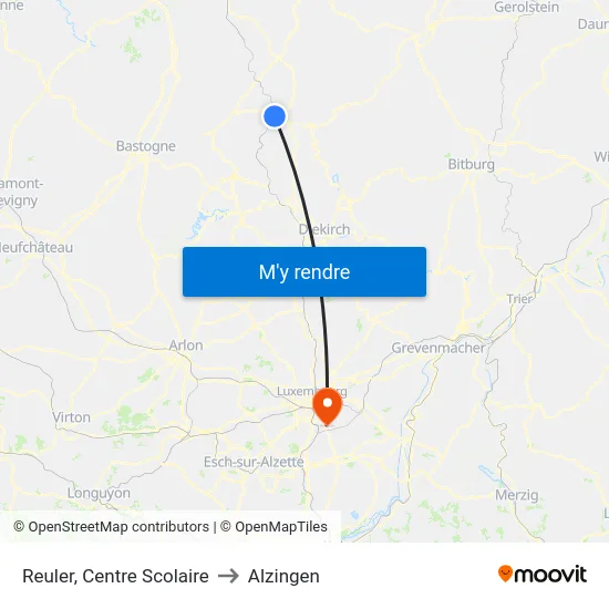 Reuler, Centre Scolaire to Alzingen map