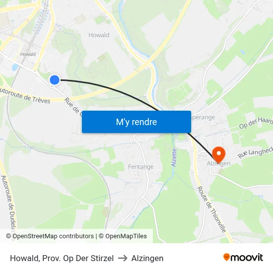 Howald, Prov. Op Der Stirzel to Alzingen map