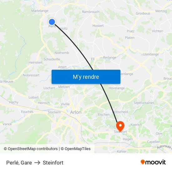 Perlé, Gare to Steinfort map