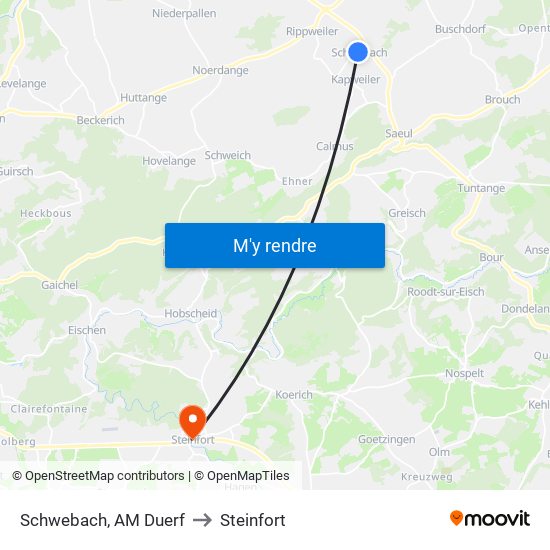 Schwebach, AM Duerf to Steinfort map