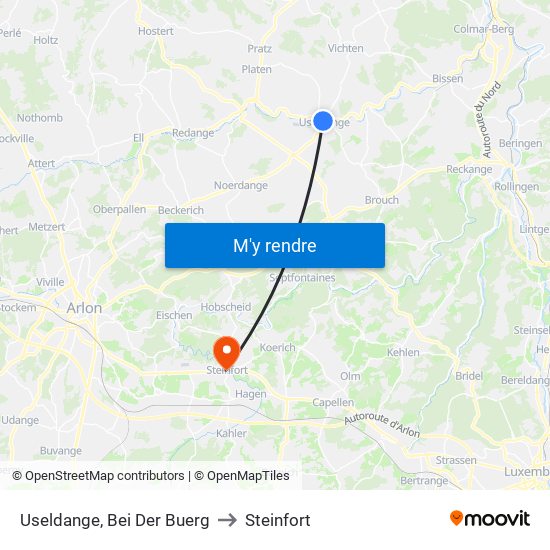Useldange, Bei Der Buerg to Steinfort map