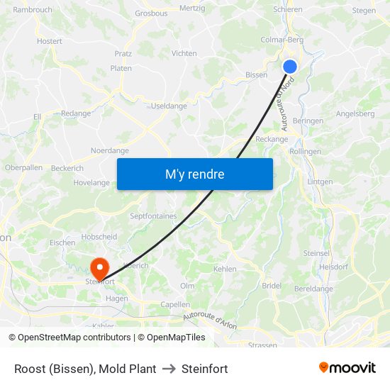Roost (Bissen), Mold Plant to Steinfort map