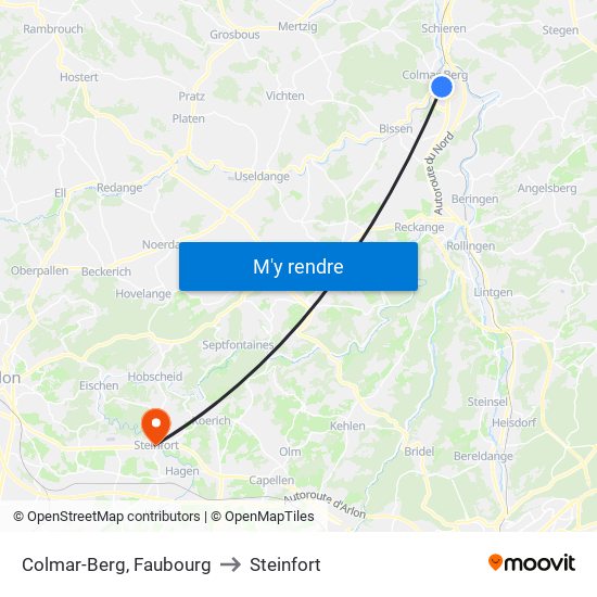 Colmar-Berg, Faubourg to Steinfort map