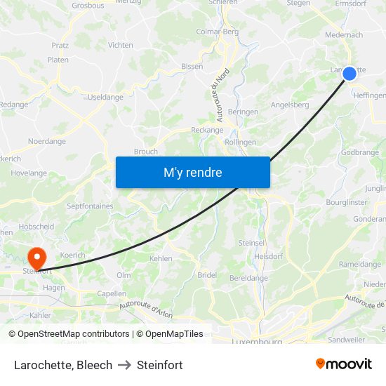 Larochette, Bleech to Steinfort map