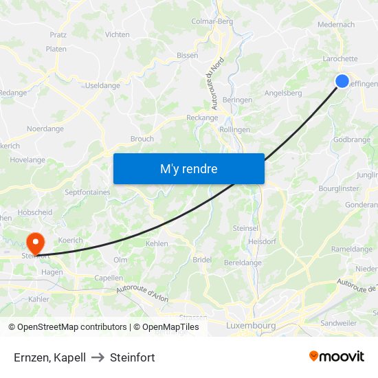 Ernzen, Kapell to Steinfort map