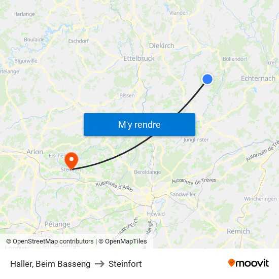 Haller, Beim Basseng to Steinfort map