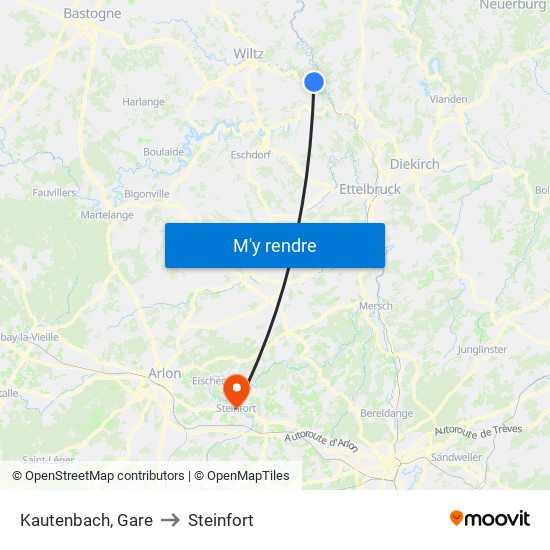 Kautenbach, Gare to Steinfort map