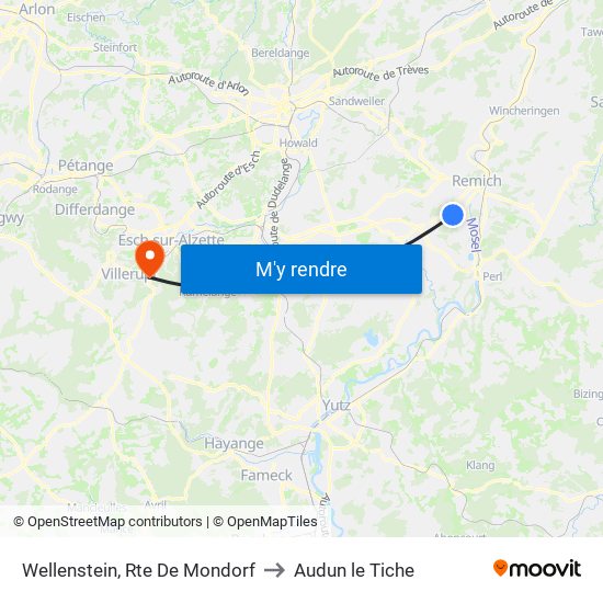 Wellenstein, Rte De Mondorf to Audun le Tiche map