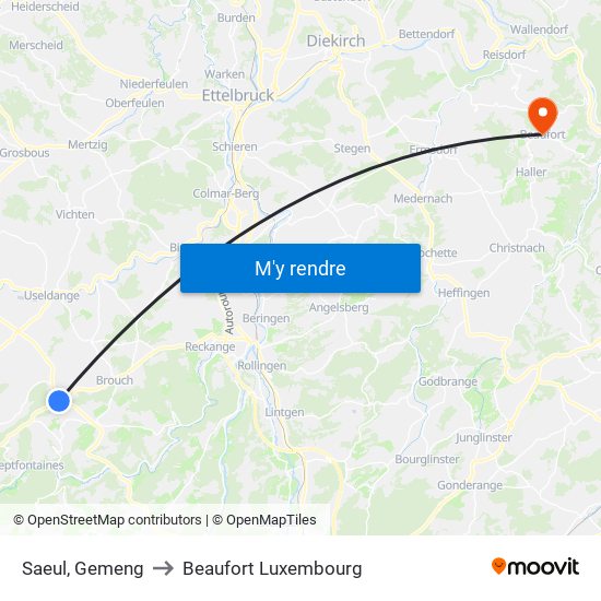 Saeul, Gemeng to Beaufort Luxembourg map