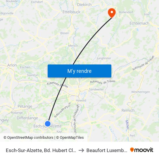 Esch-Sur-Alzette, Bd. Hubert Clement to Beaufort Luxembourg map