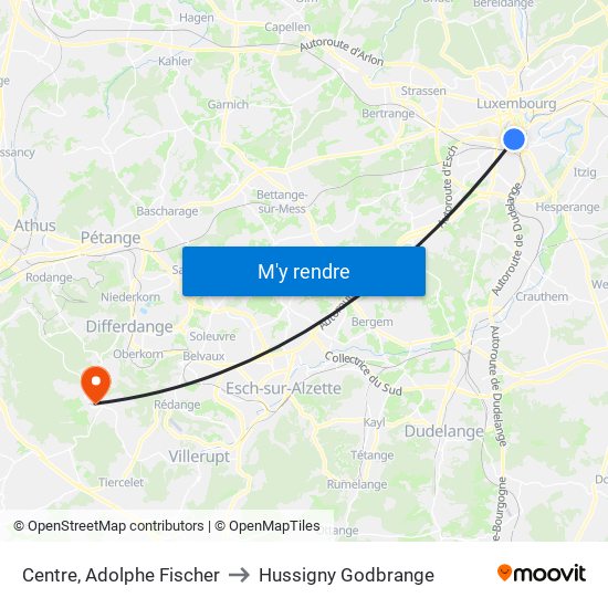 Centre, Adolphe Fischer to Hussigny Godbrange map